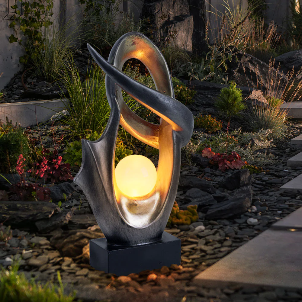 LED Solarleuchte, silber, Flacker-Effekt, Glas, Feuereffekt