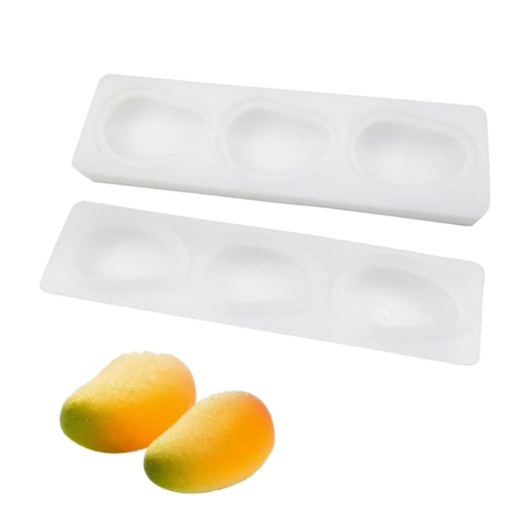 (3-fach) Silikon 3D Trend Früchte Kuchen Form DIY Gussform für Virale Frucht Desserts - Mango
