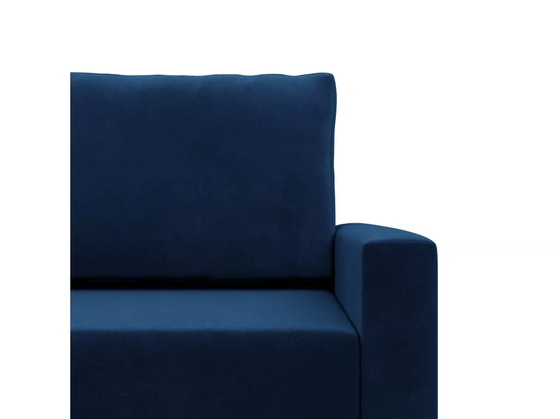 Canapé d'angle en U avec fonction sommeil, Coussin réversible, Bonell, Blau