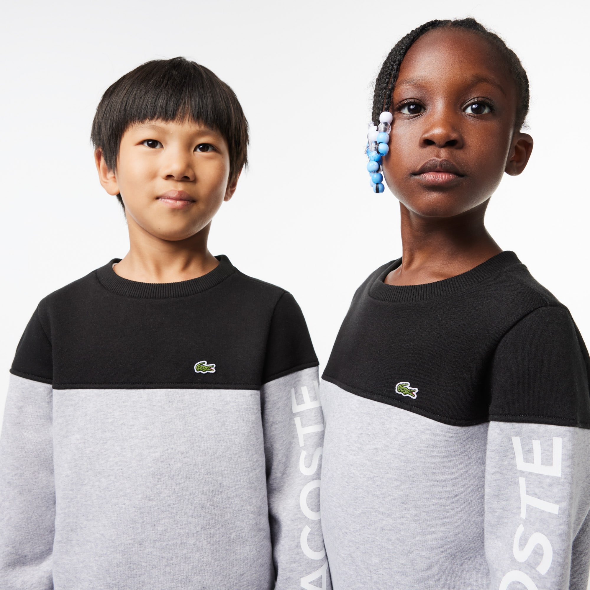 Sweatshirt enfant color-block en molleton de coton biologique Pullovers & Sweatshirts - Noir - Lacoste - Enfant