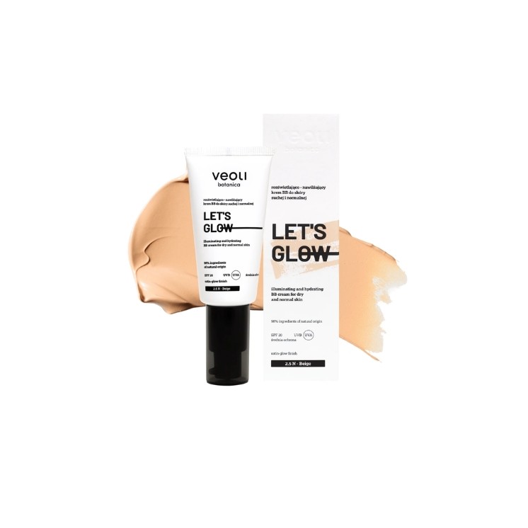 Veoli Botanica Let's Glow Illuminating and Moisturizing BB Cream für trockene Haut /2.5N/ Beige 30 ml