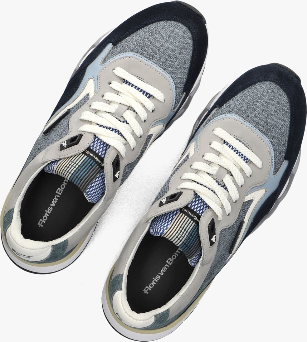blauwe floris van bommel lage sneakers sfm-10178 de zager