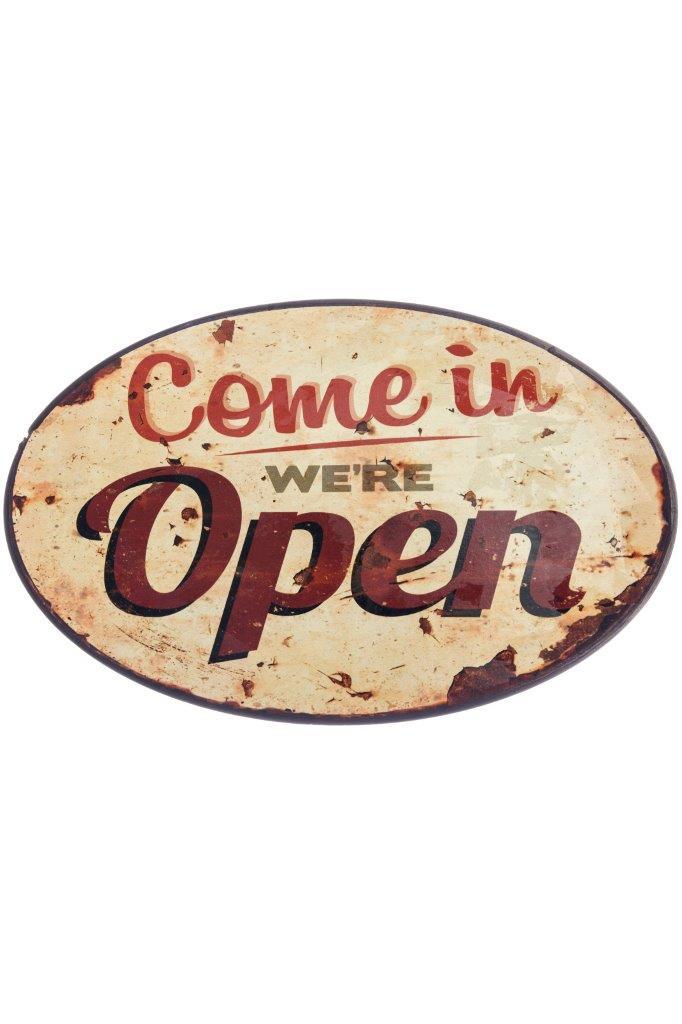 Metallschild - Come in we're open - 30x19 cm