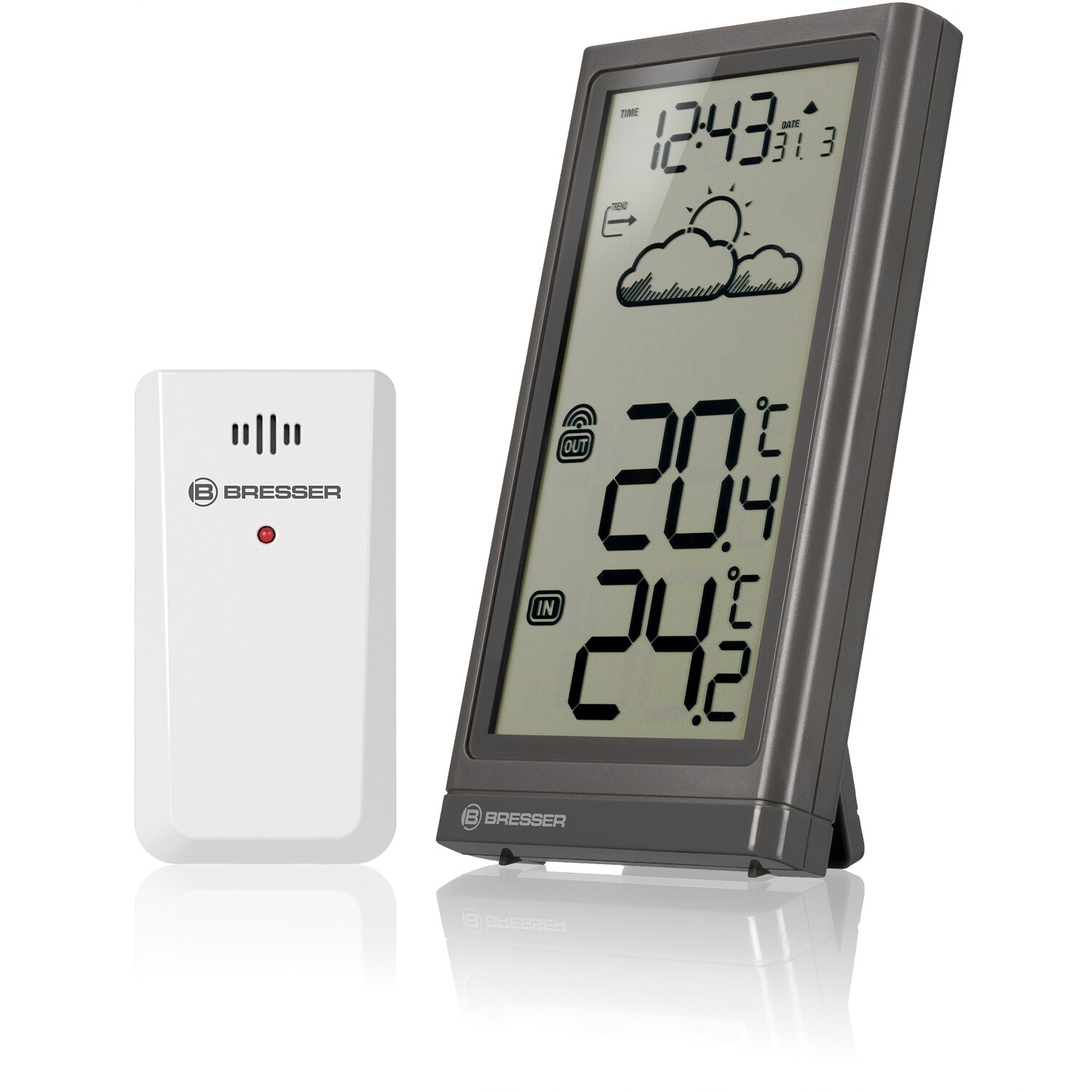 BRESSER Meteo Temp Wetterstation Farbe: grau