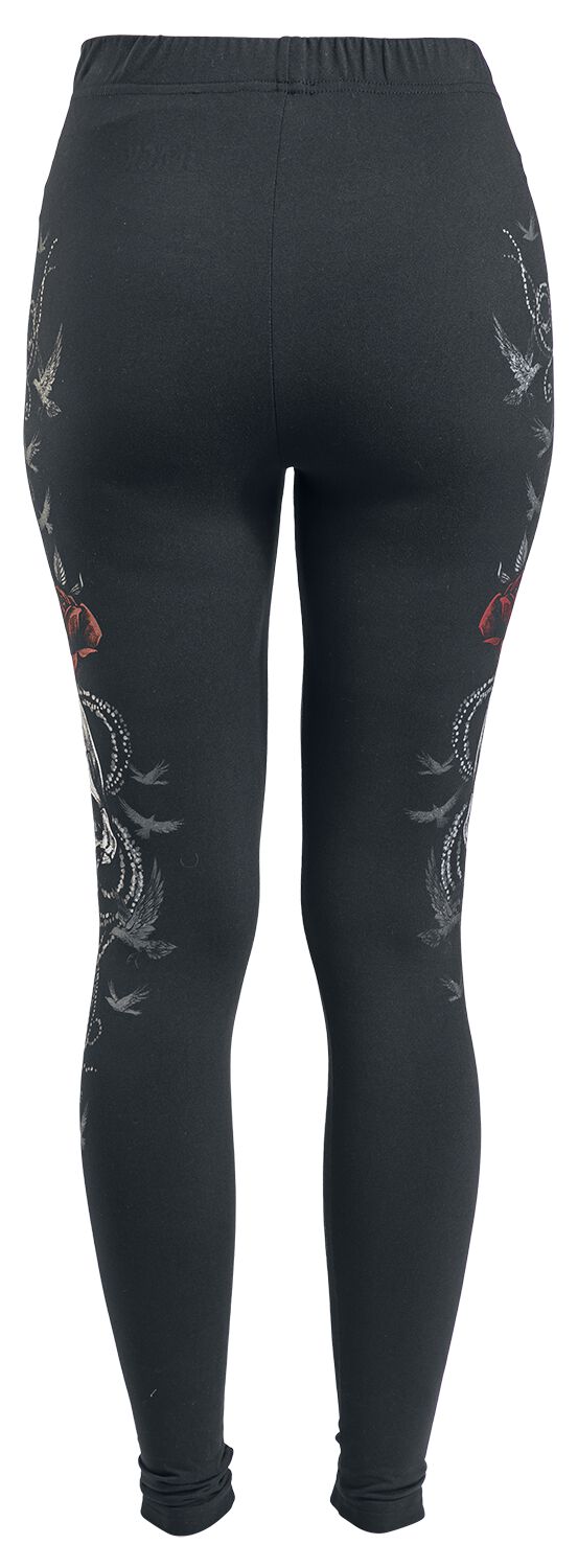 Leggings With Skull And Roses Print | Black Premium by EMP Legging