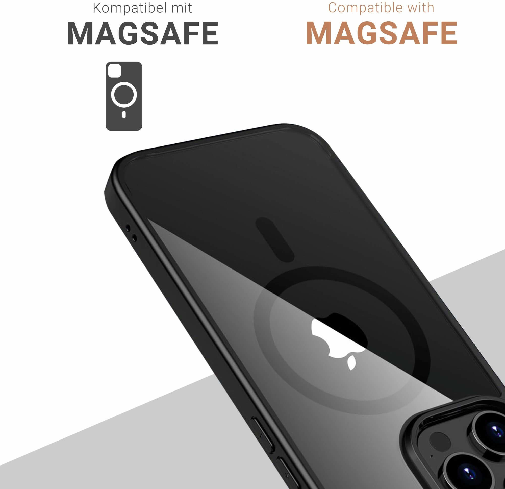 iPhone 15 Pro Max MagSafe Hybrid Hülle TPU Bumper   Acryl Rückseite Pankow Hybrid (11043) - Schwarz / Transparent