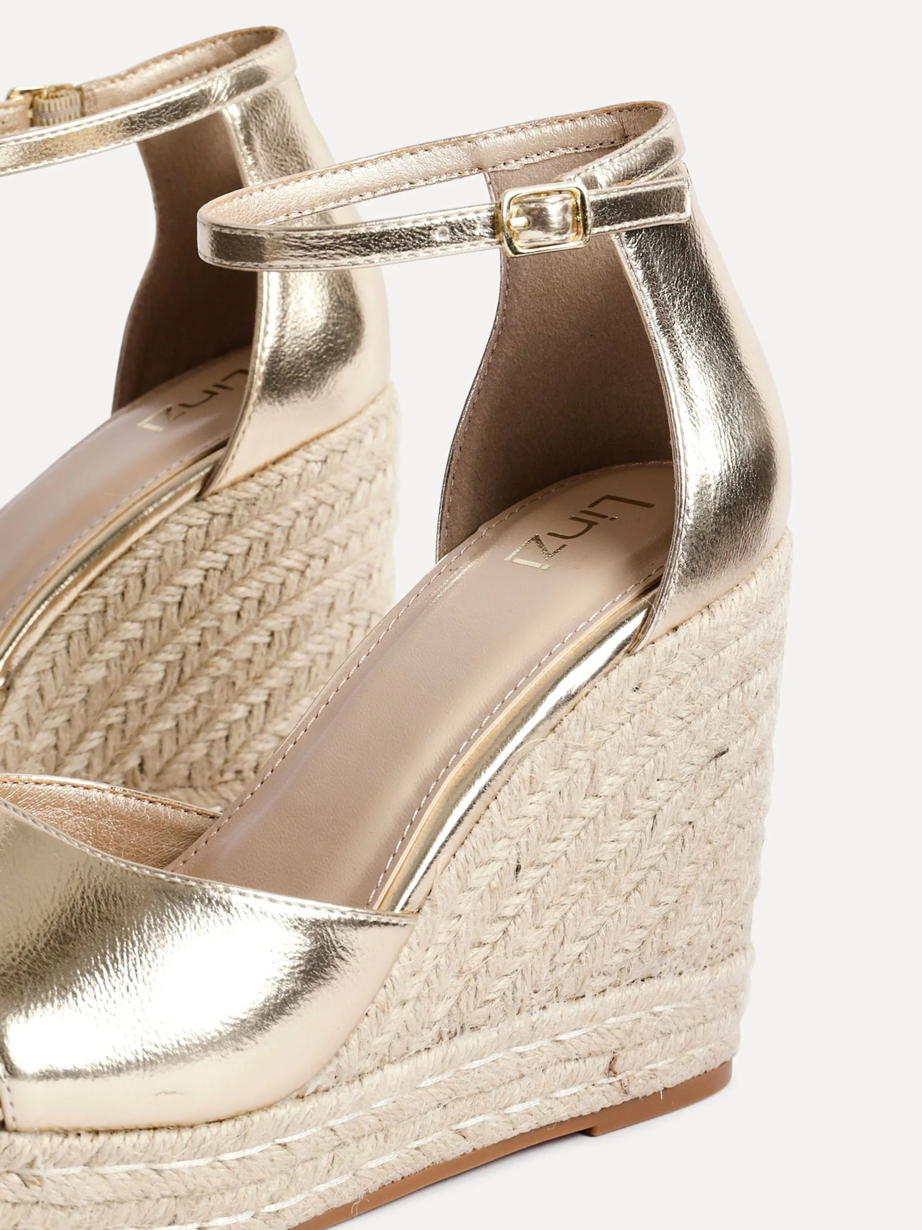 Goud - Linzi Gracio Rope Platform Espadrille Wedges With Wrap Around Ankle sandals
