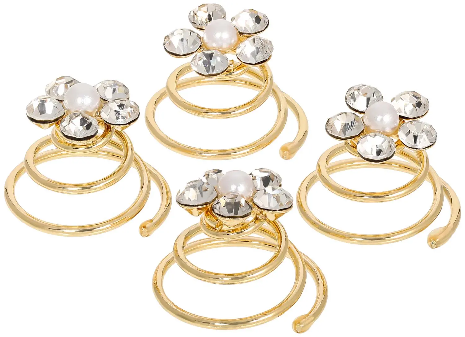 Haarspiralen-Set - Golden Flowers