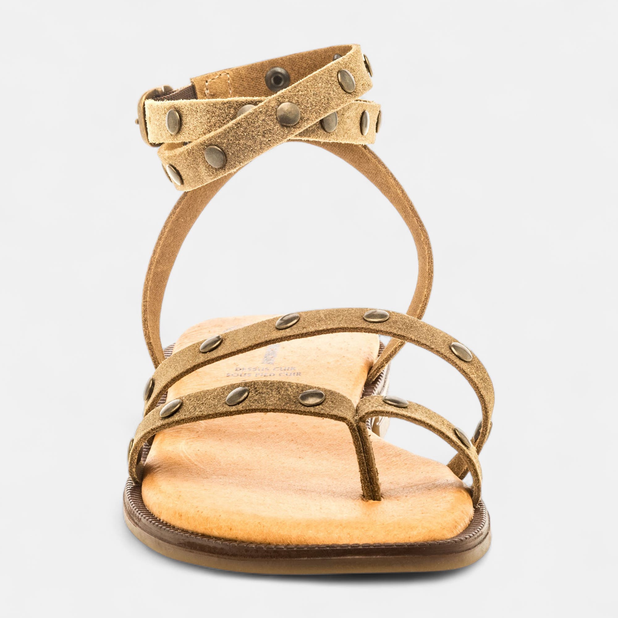 Nu-pieds Femme en cuir taupe
