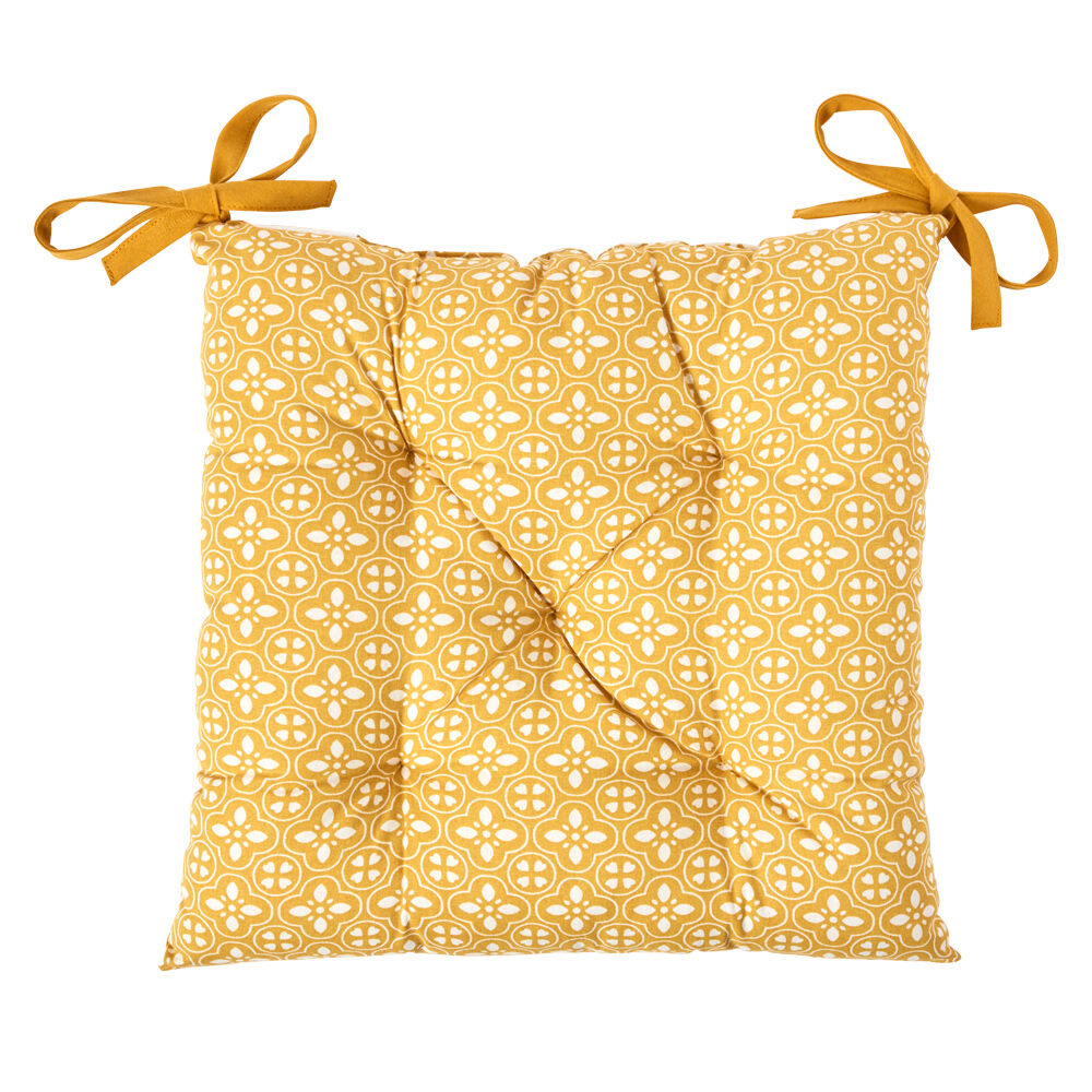Dessus de chaise matelassé jaune moutarde Dolce Vita