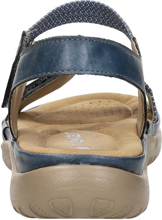 Rieker Blauwe Comfort Sandaal met Klittenbandsluiting Blue Dames