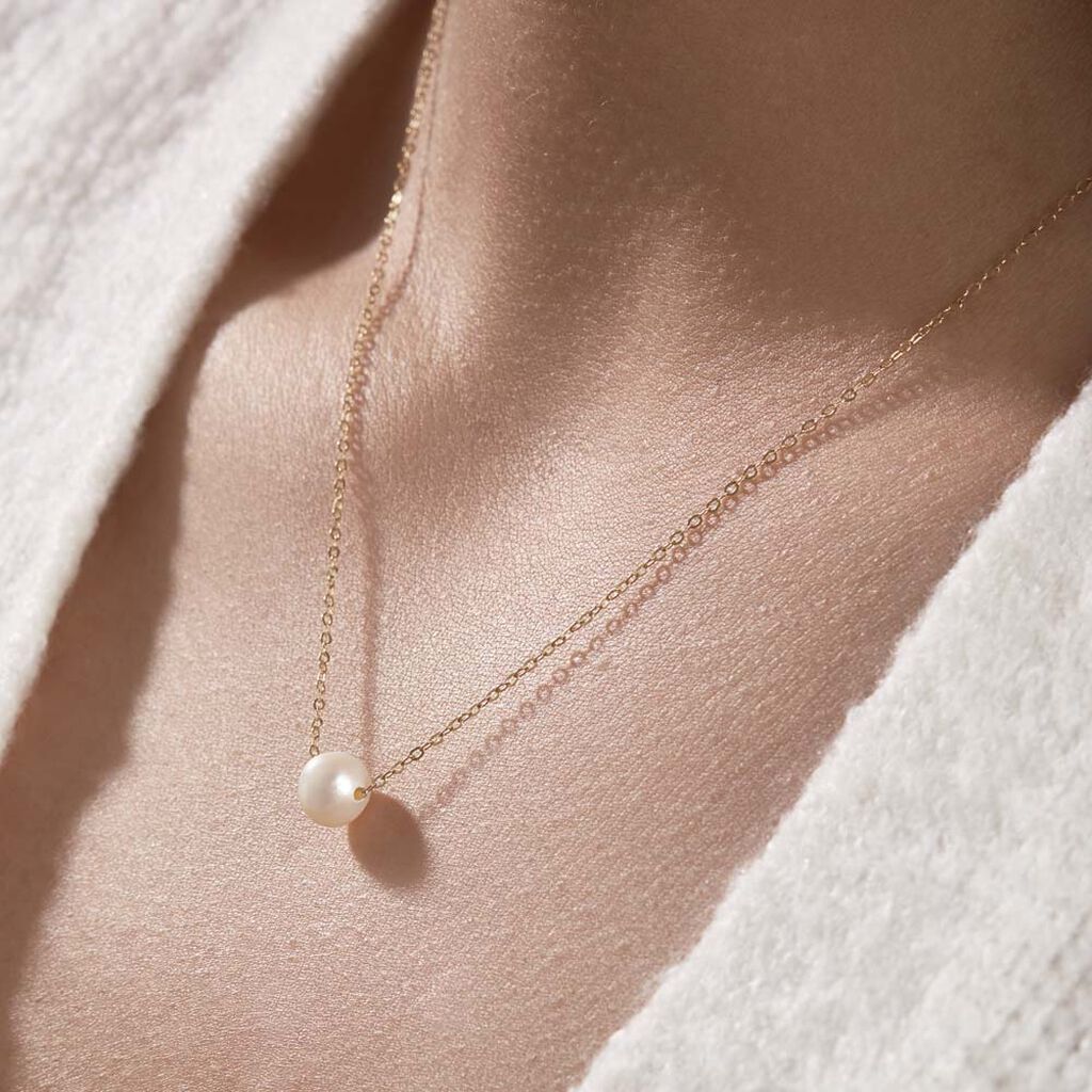 Collier Sissy Or Jaune Perle De Culture