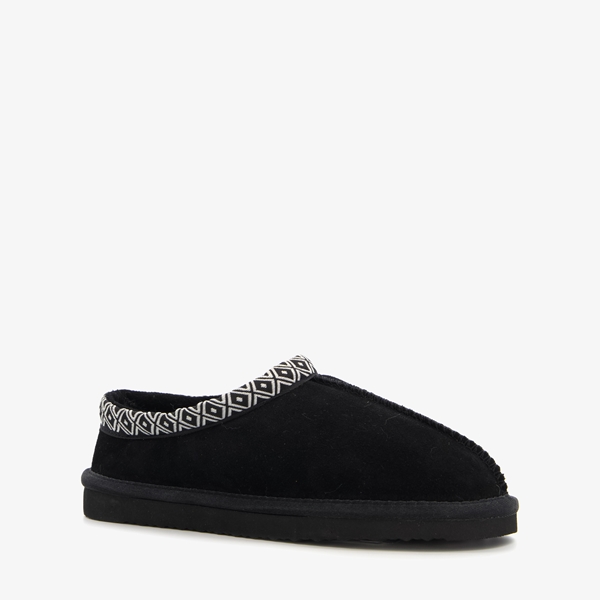 Hush Puppies suède dames pantoffels zwart