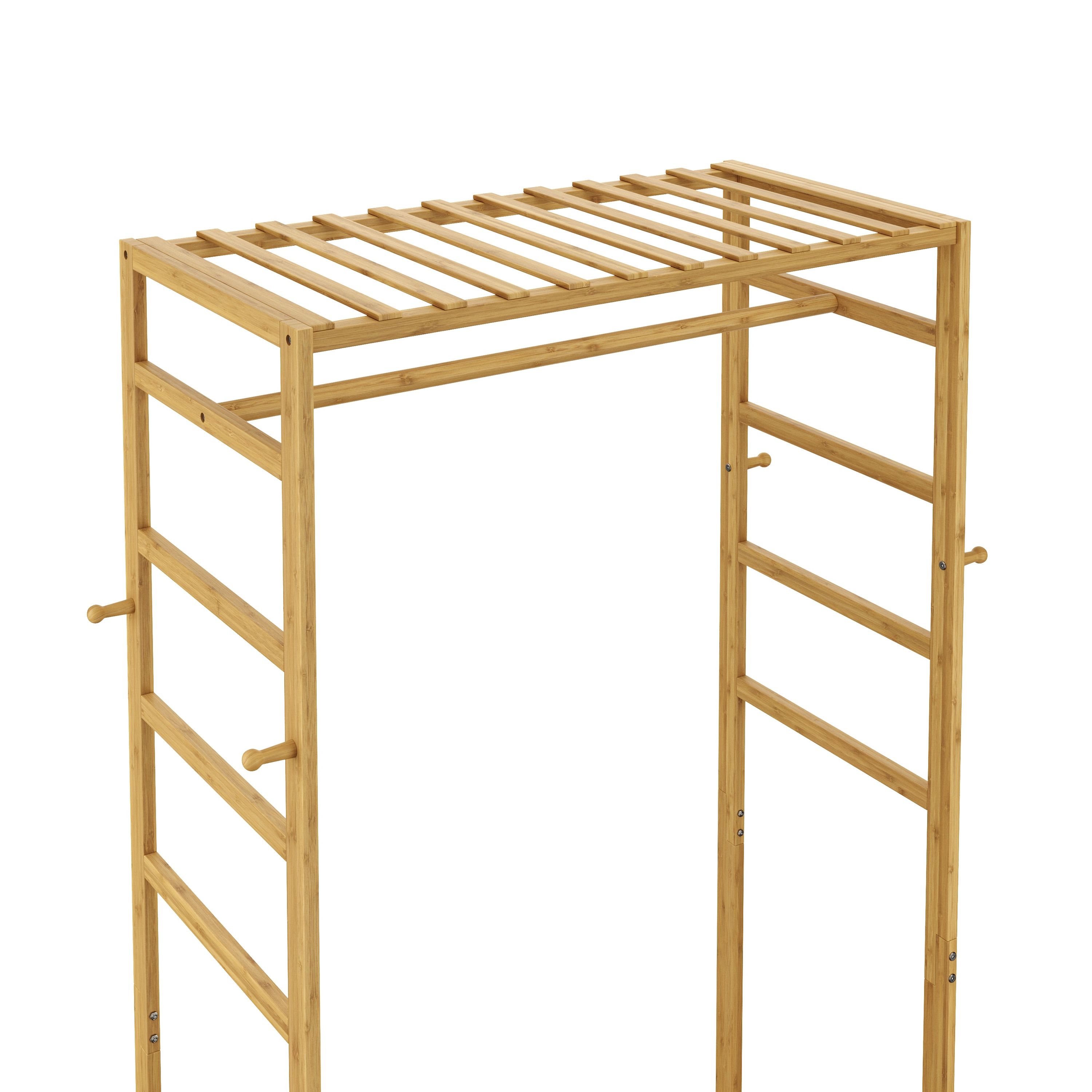 Garderobe auf Rollen Bambus ASTRID 79 x 169 cm natur