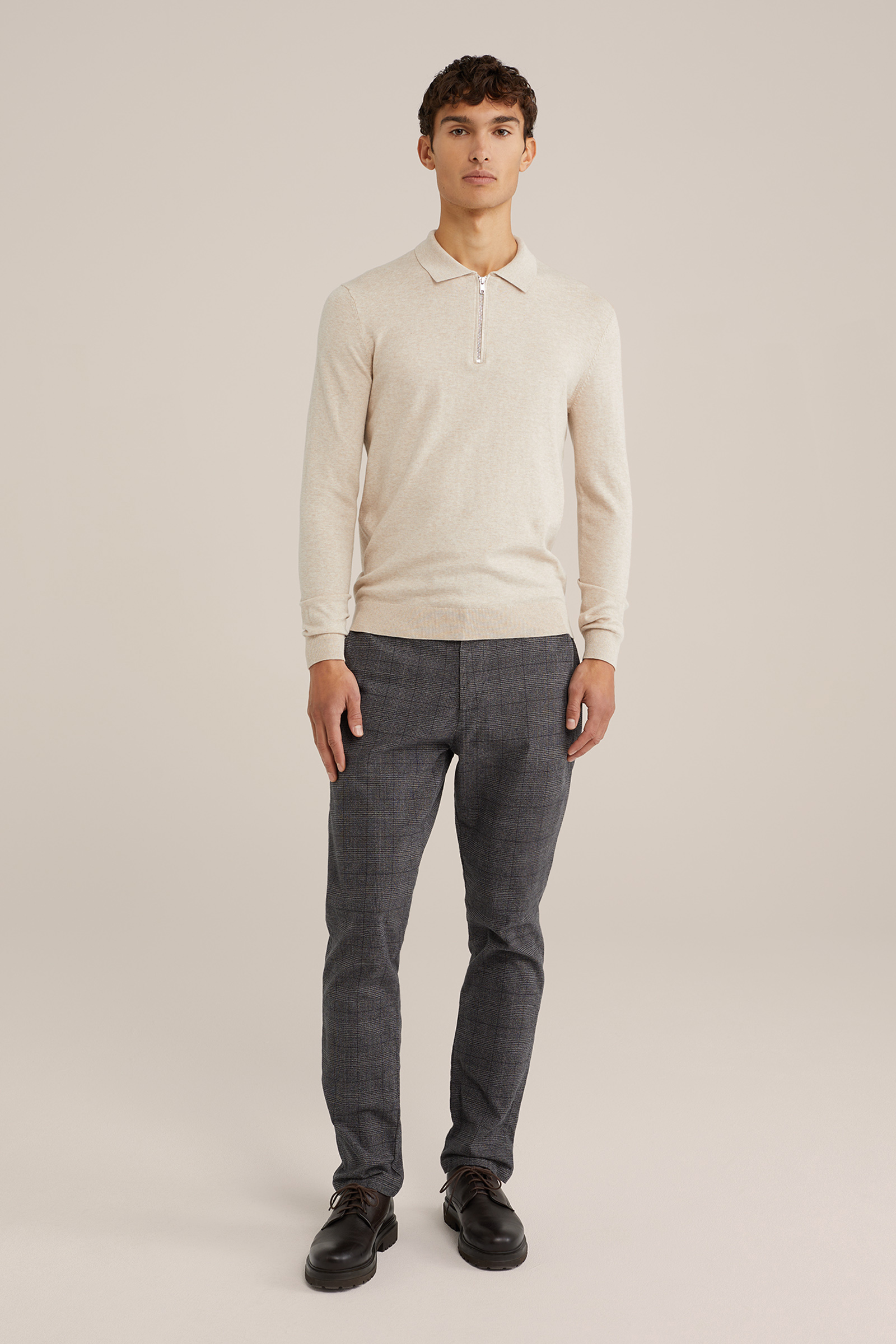 trui met rits WE Fashion Beige