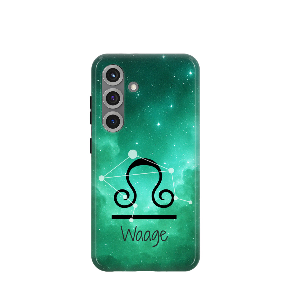 Samsung Galaxy S25 Hybrid (Kunststoff / Gummi) Hülle Waage 2 - Grün