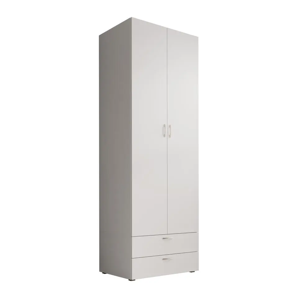 Meubella - Kledingkast Bernd - Wit - 74 cm - Met lades