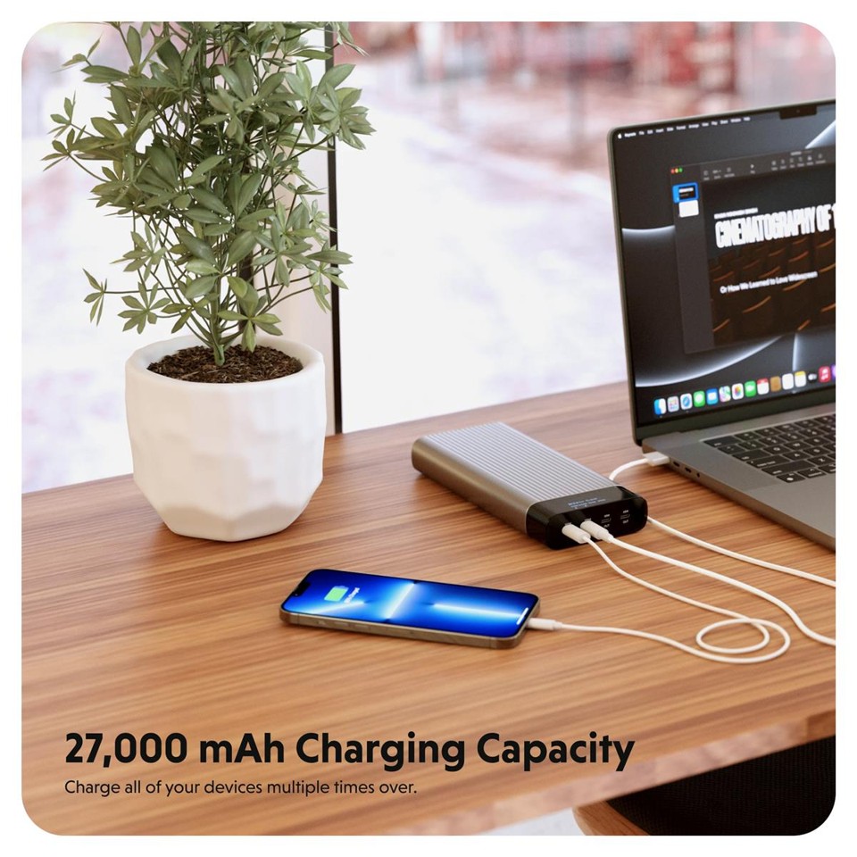 Hyper - HyperJuice - 245W USB-C 100Wh Power Bank Med OLED Display
