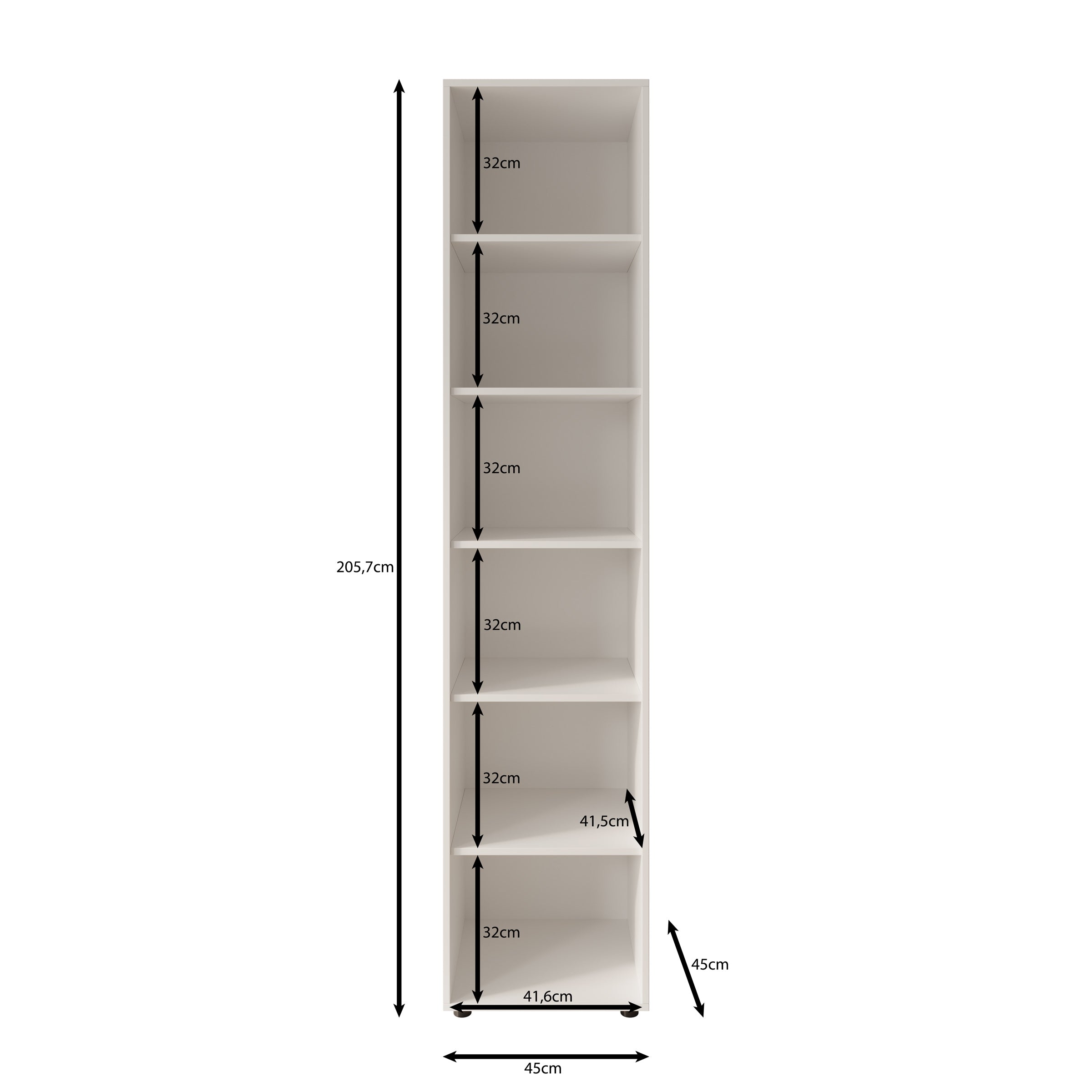 Montalo - Boekenkast - Eikenpatroon - 45x45x206 cm