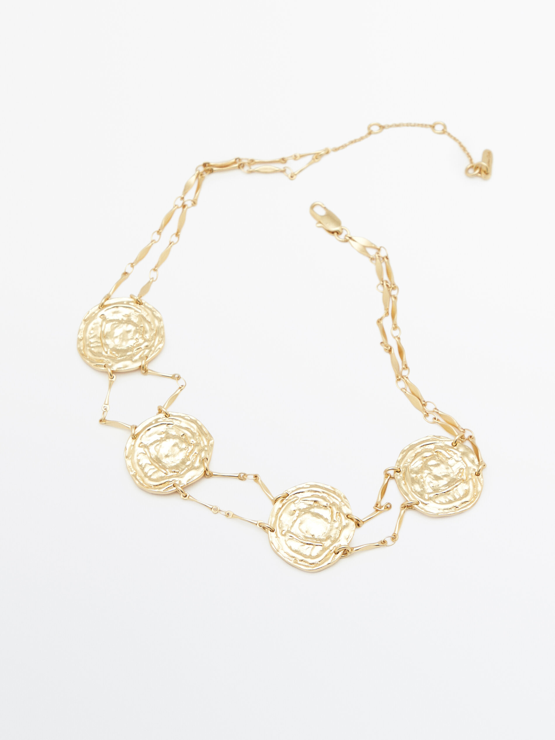 Colar gargantilha com moeda banhada a ouro - OURO