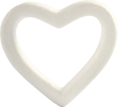 Hjerte - B 13,5 CM - Hvid - 1 Stk