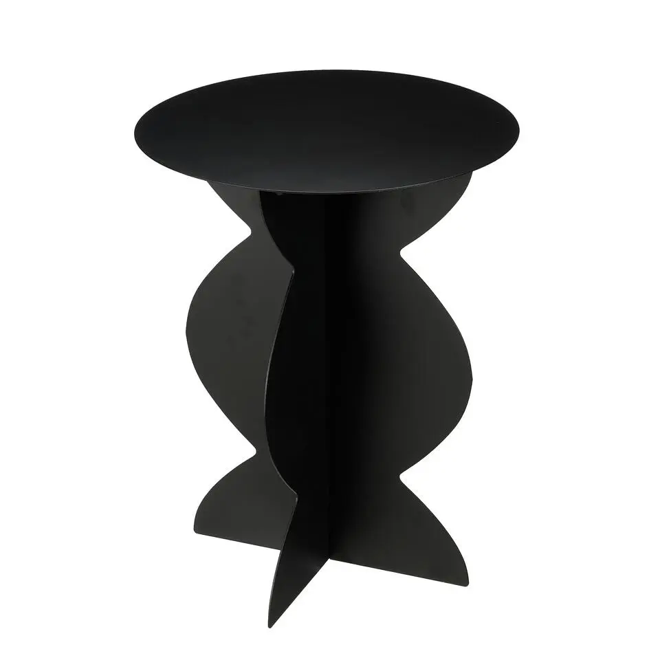 Mica Decorations Rafi Bijzettafel - H50 x Ø40 cm - IJzer - Zwart
