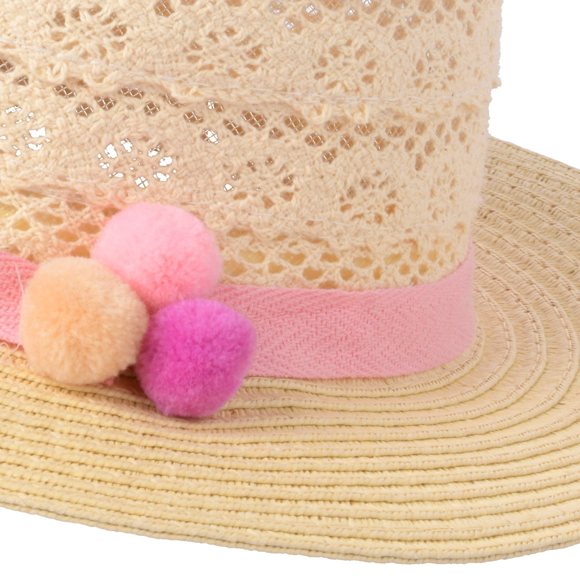 Topolino Mädchen Hut mit Häkelspitze beige
