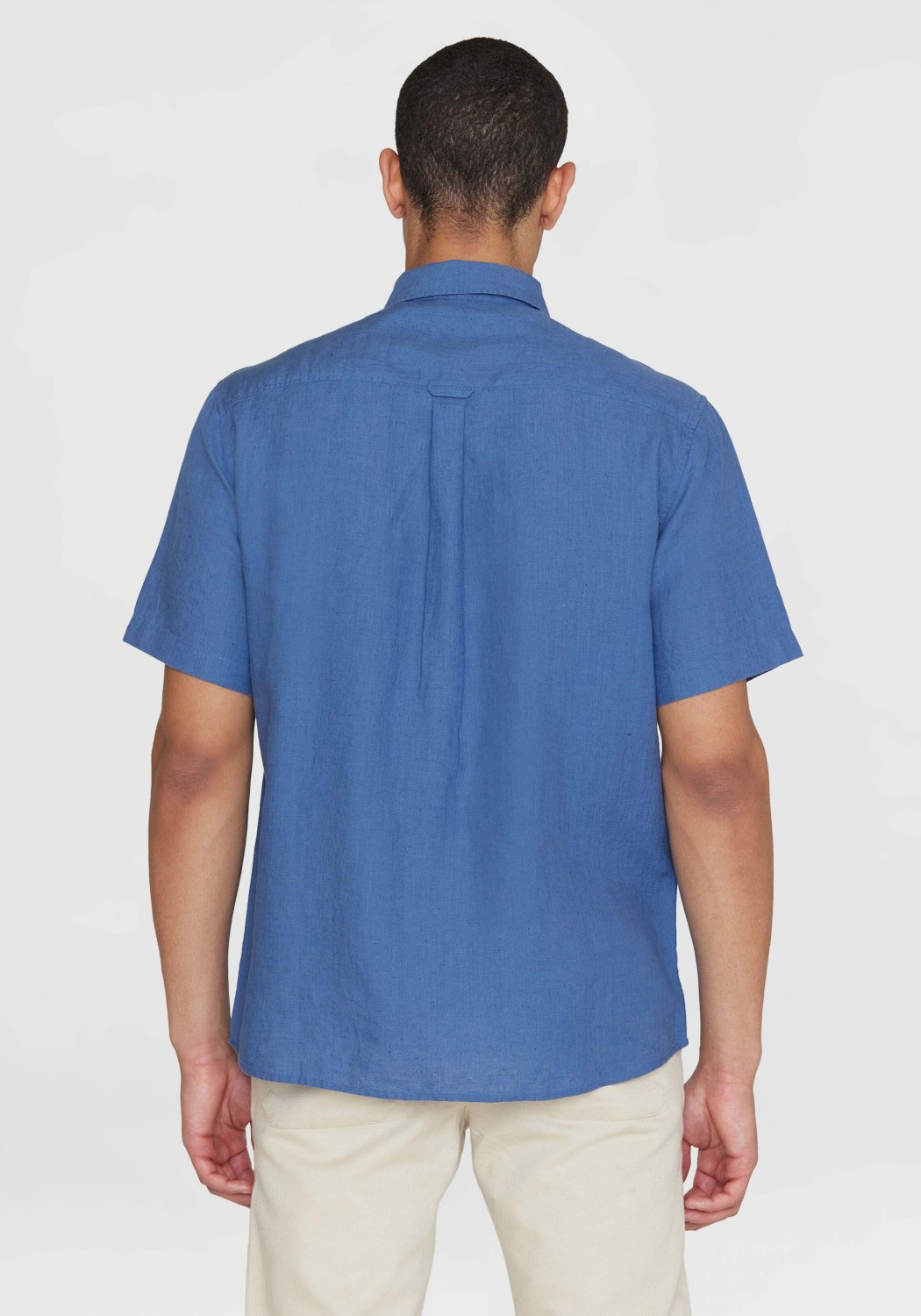 Knowledge Cotton Apparel Leinenhemd Regular Linen SS Shirt Moonlight Blue