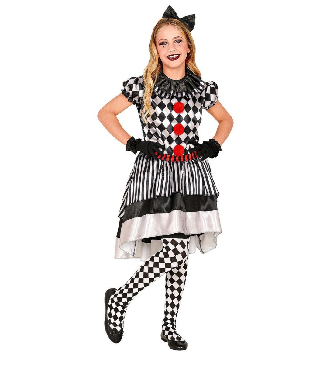 Clownspak Zwart Wit Meisje