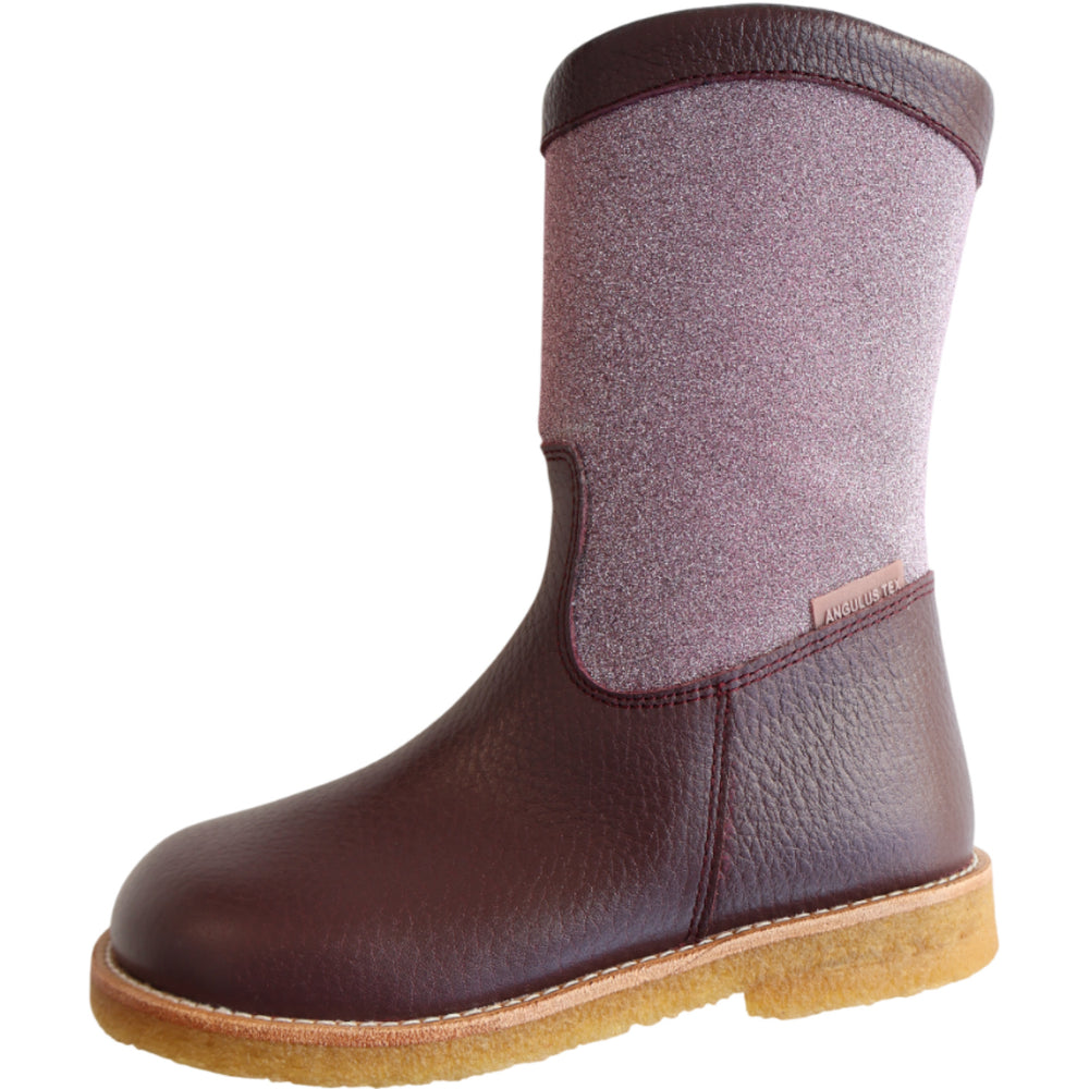 Køb Angulus Aubergine/Aubergine Glitter TEX Støvle Med Glitter Og Lynlås