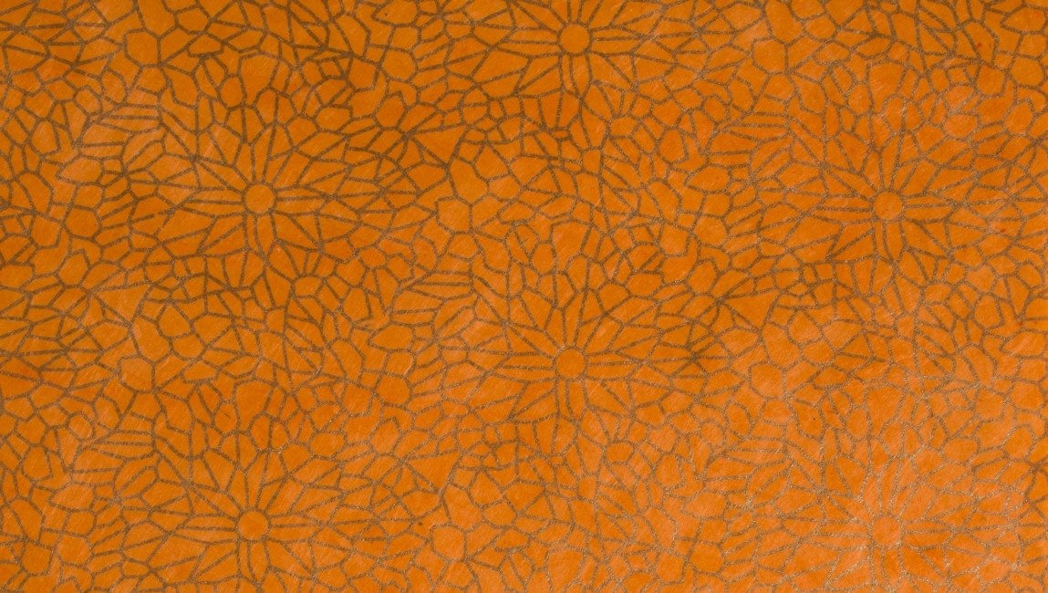 Geschenkpapier 'Blumen' handgeschöpft, orange,  L 76 cm, B 50 cm günstig bestellen