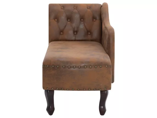 Chaise longue Marron Similicuir daim