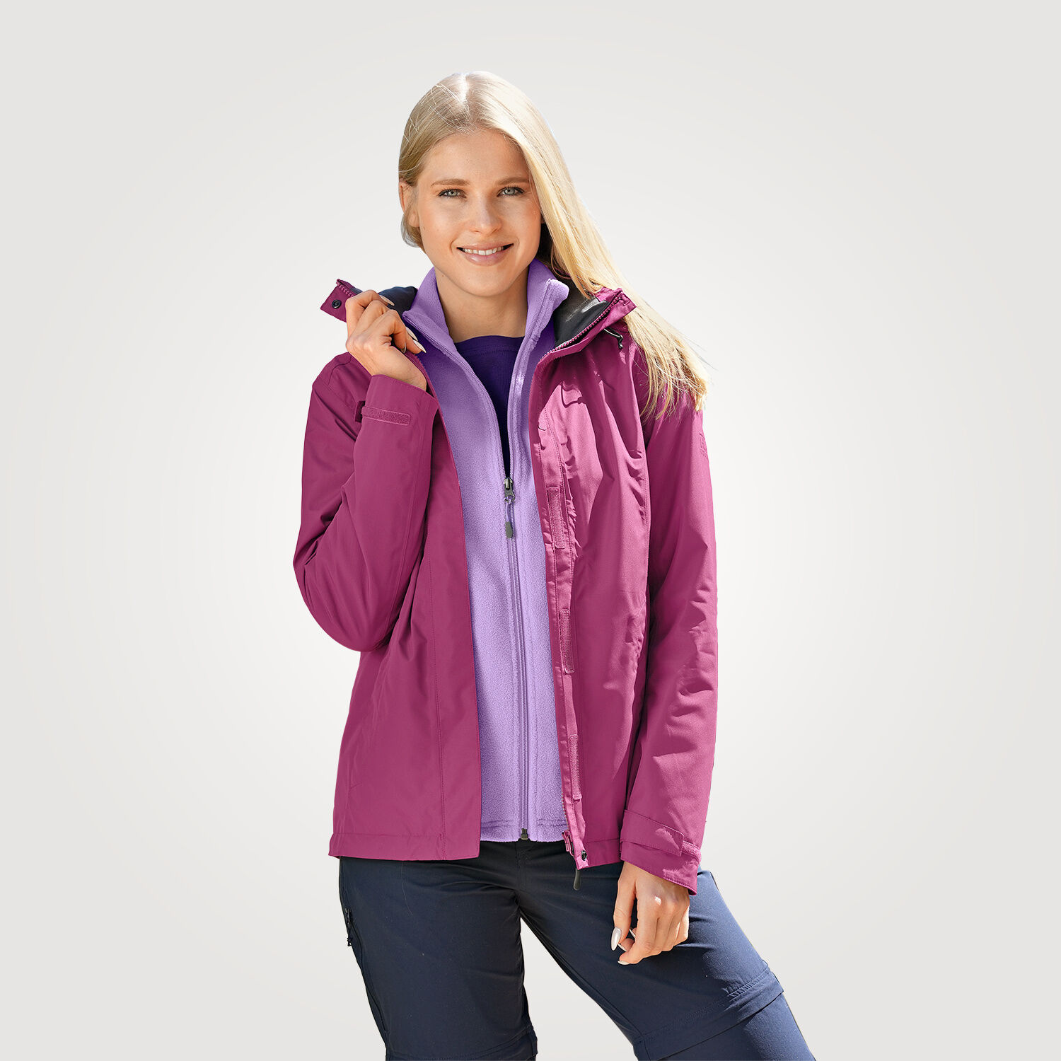 Outdoor Jacke Damen mit abnehmbarer Kapuze