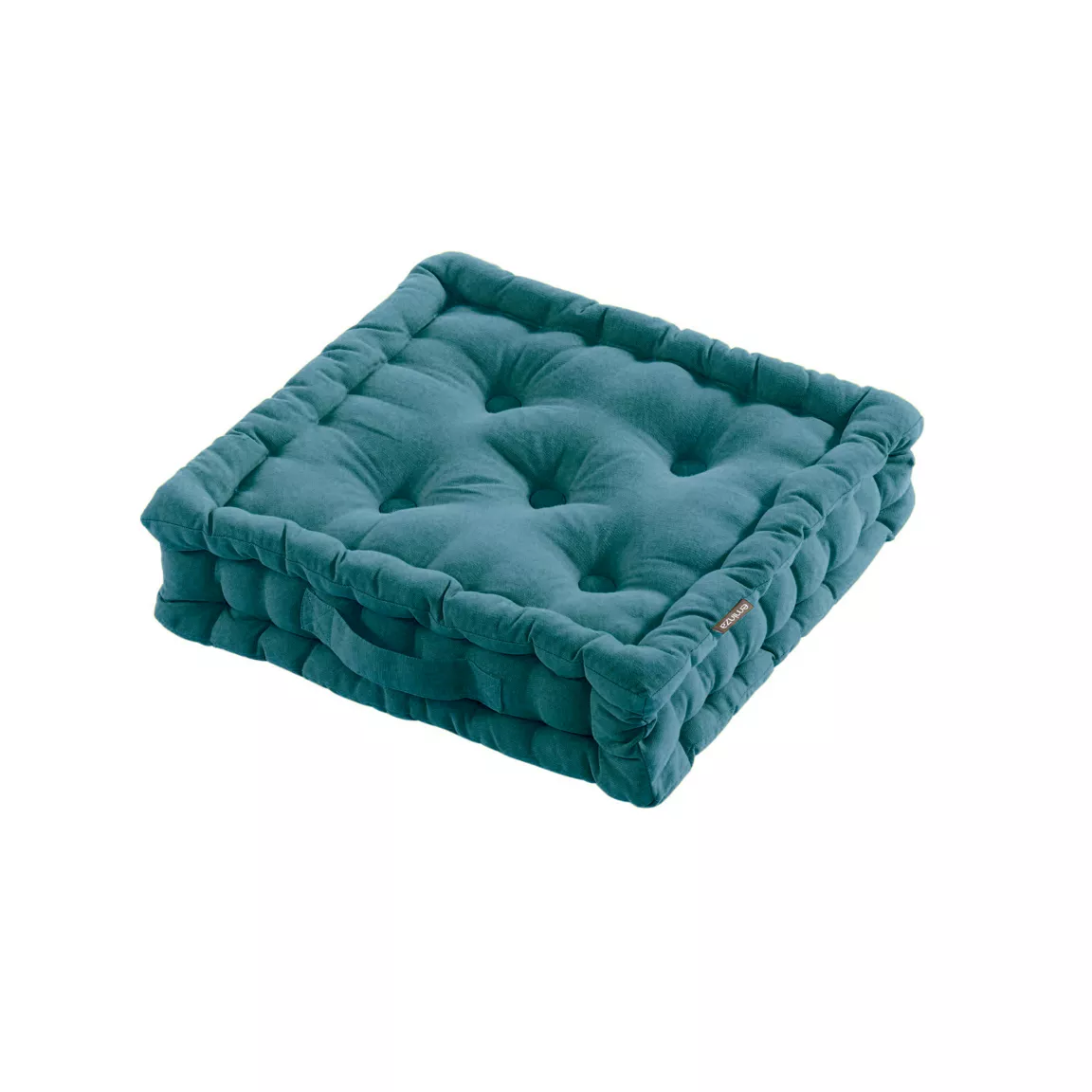Coussin de sol coton (40 x 40 cm) Pixel Bleu canard