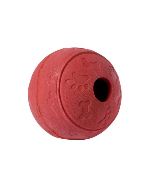 Adori Rubber Speeltje Voerbal - Hondenspeelgoed - 7 cm Rood