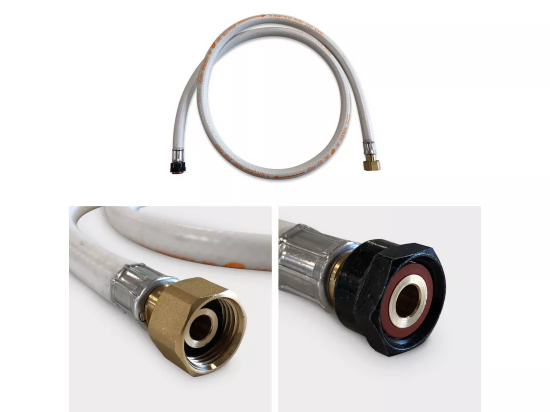 Kit Tuyau flexible de gaz 1.5 m à embouts mécaniques + Détendeur Propane 37mbar 1.5kg/h – Normes NF