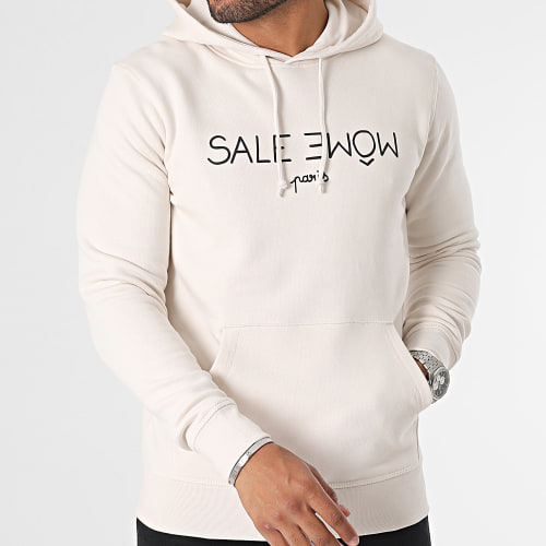 Sweat Capuche Punition Beige Noir