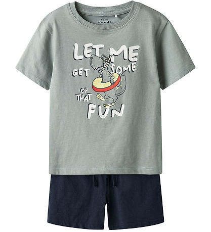 Name It Shorts Set - Shorts/T-Shirt - NmmVigor - Slate Grau