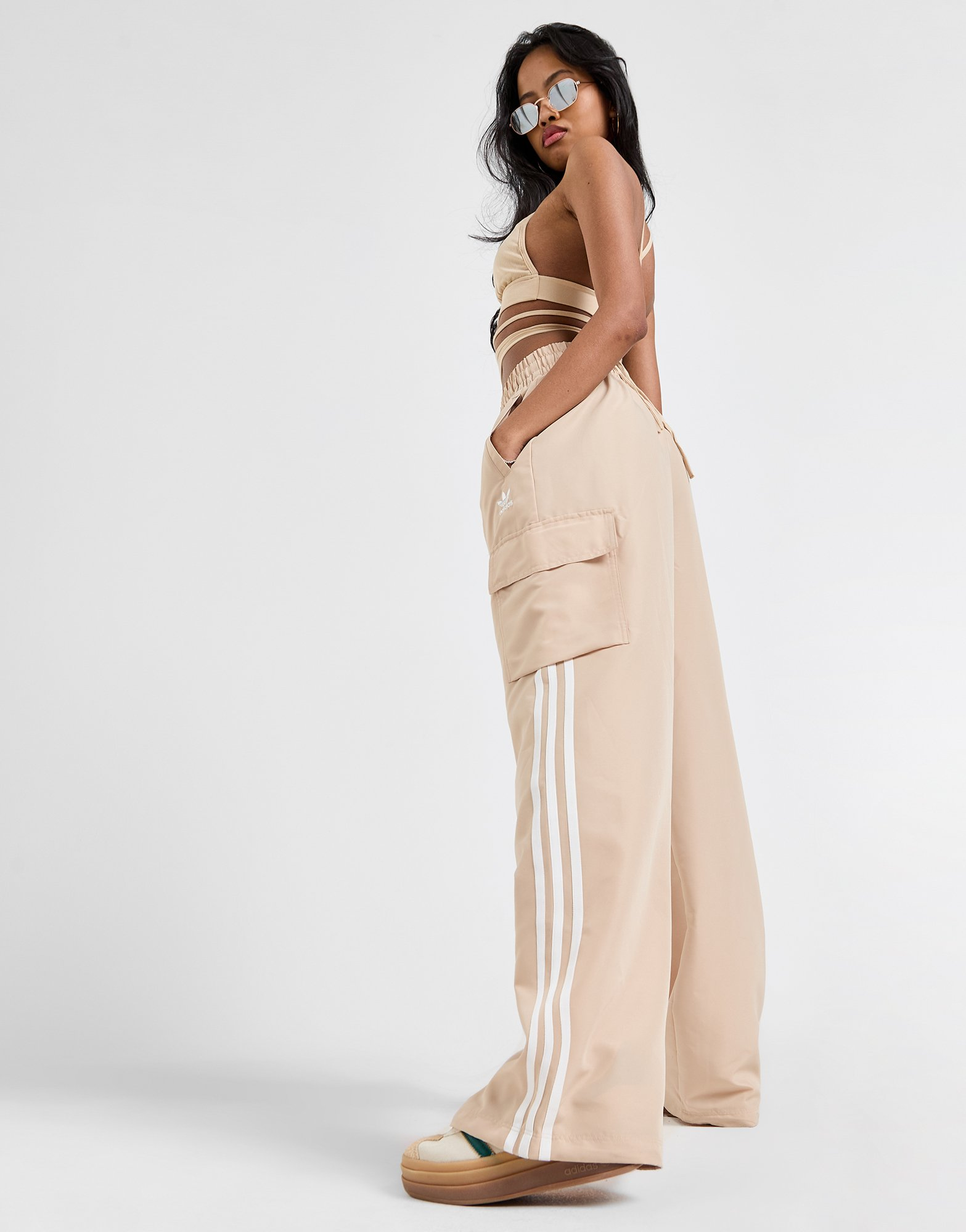 adidas Originals Pantalon Cargo Wide Leg 3 bandes Femme