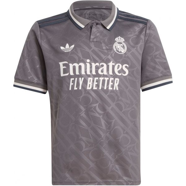 Adidas Originals Camisa Real 3 Jsy Y 2024/25 it3438 XS (123-128 cm) Cinzento