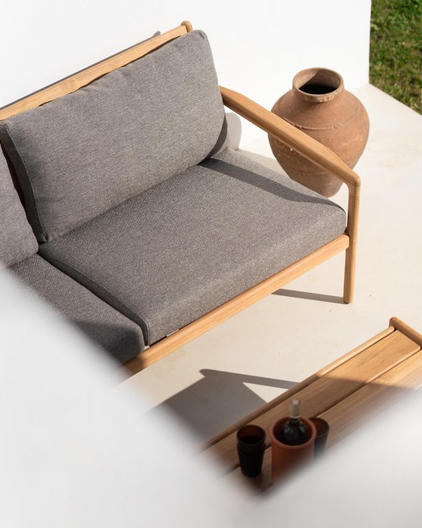 Ethnicraft Jack outdoor tuinbank 180 teak gebroken wit