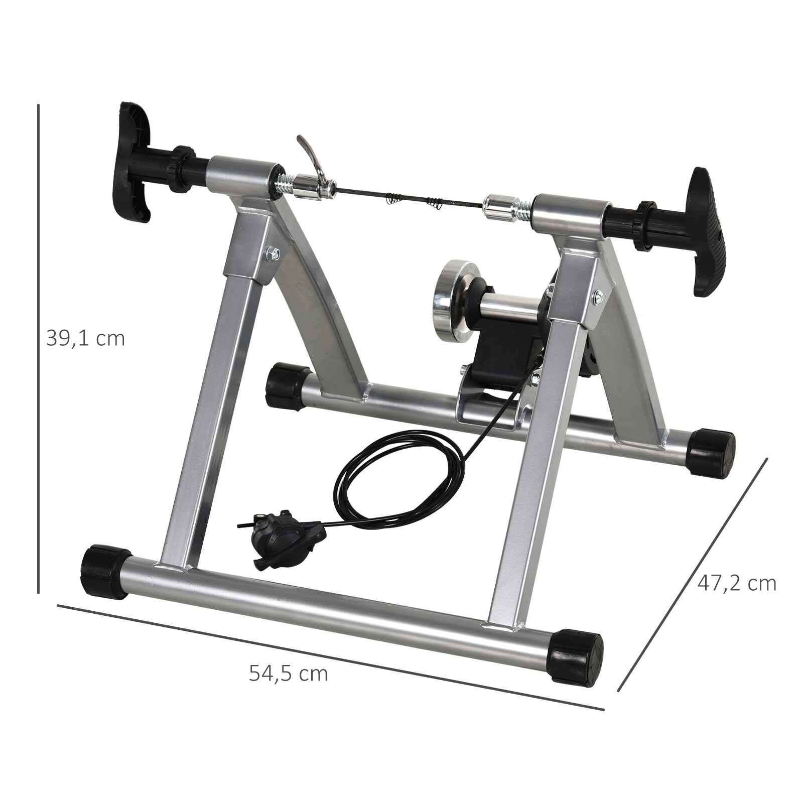 HOMCOM Heimtrainer mit Magnetbremse silber 47,2 x 54,5 x 39,1 cm (LxBXH)