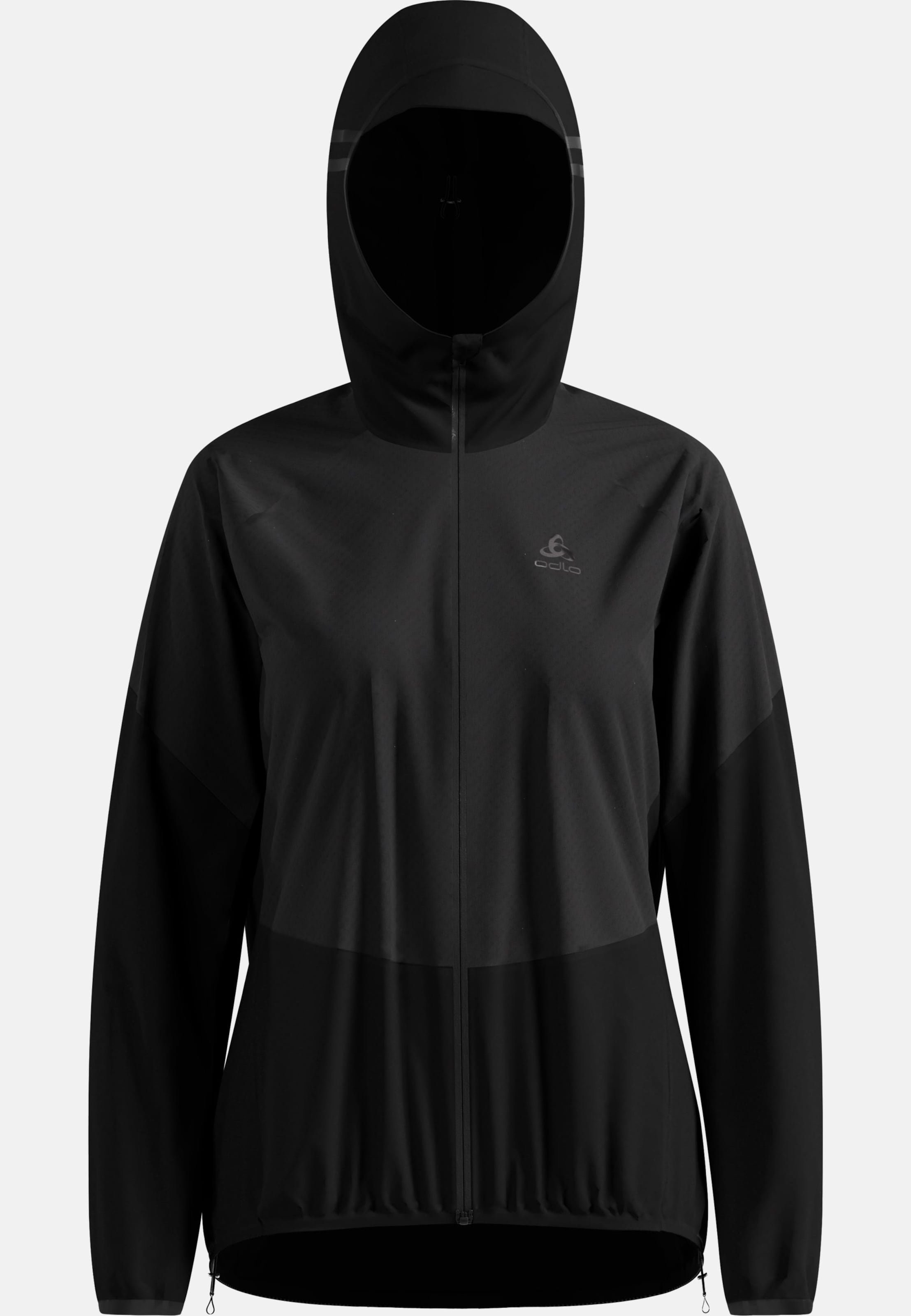 Isolierte und wasserdichte Dual Dry Performance Knit Laufjacke in black