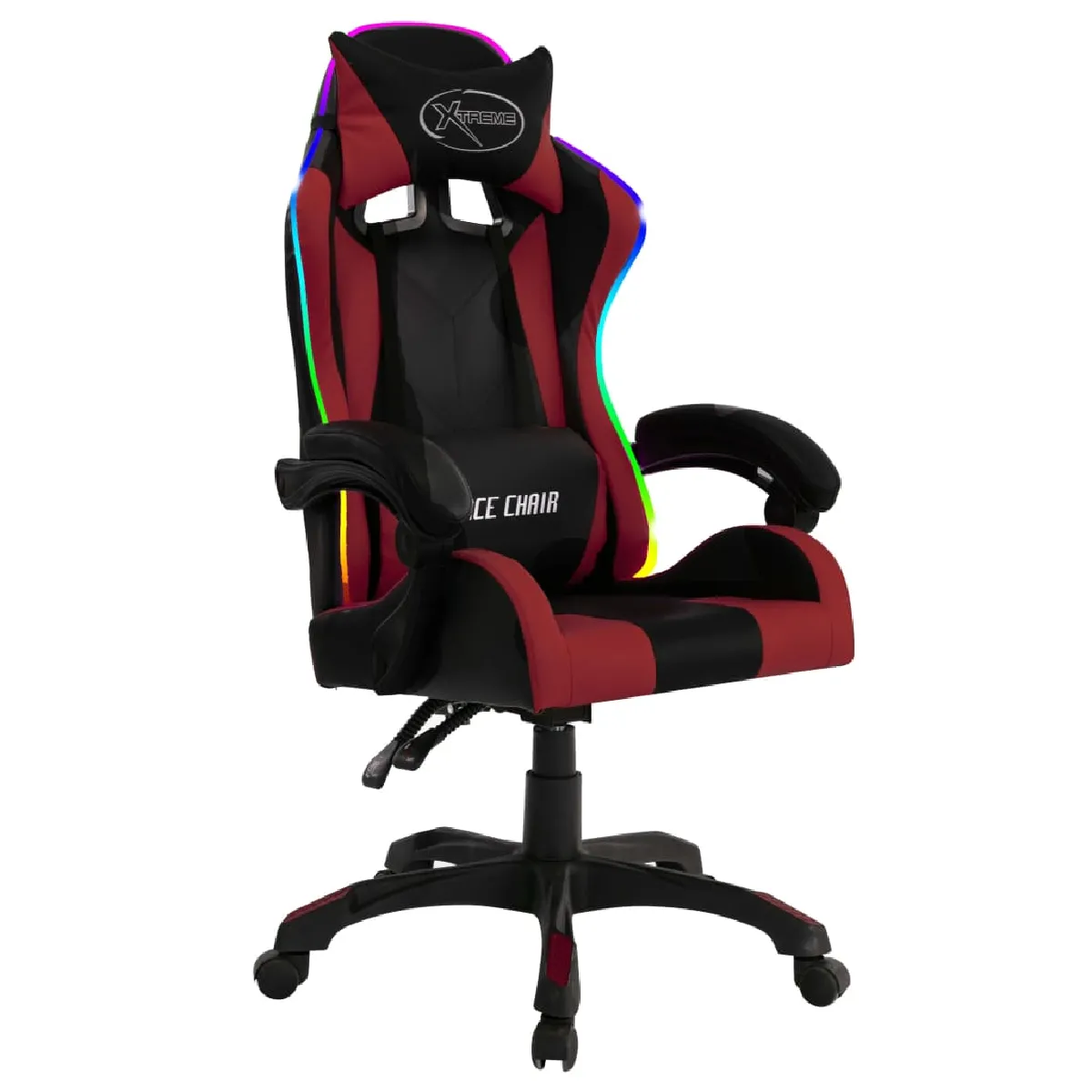 vidaXL Gaming LED - Bordeaux/Noir