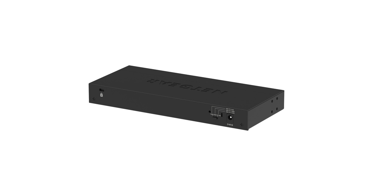 Netgear8-poorts Gigabit Ethernet unmanaged PoE+ Essentials switch (GS308LP)  (Zwart, 60 Watt PoE)