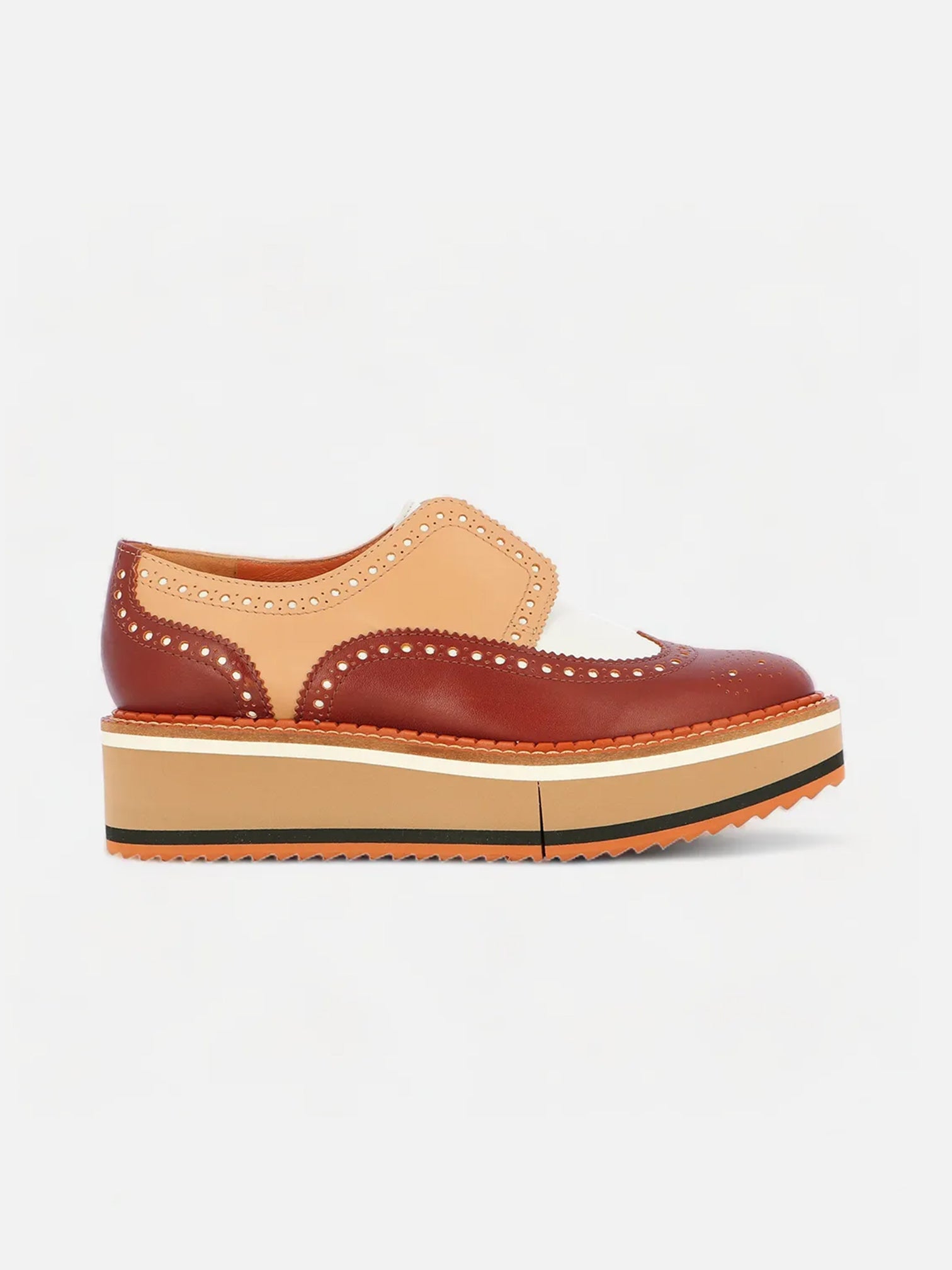 DERBIES - BECKA derbies beige, brown, white calfskin