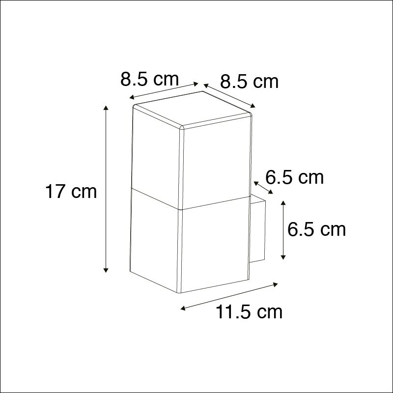 Moderne buitenwandlamp, grijs, IP44 - Denemarken