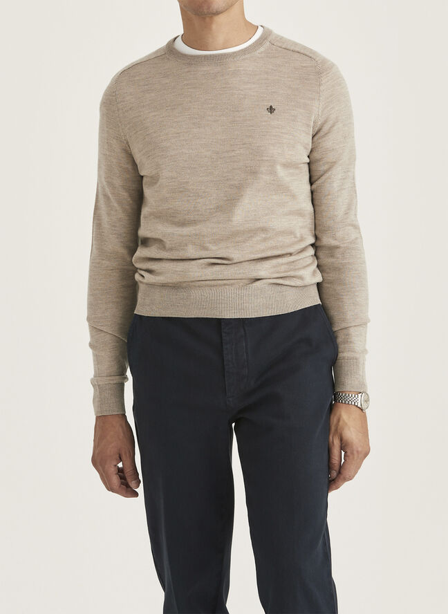 Morris Stockholm Merino Cable Oneck / 05 Khaki / S Khaki