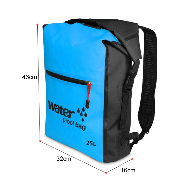 (25L) Wasserfester Rucksack Dry Bag Packsack Schwimmsack mit Schultergurt - Rot / Schwarz