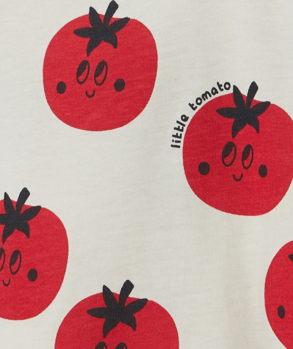 T-SHIRT BÉBÉ GARÇON EN COTON BIO ÉCRU IMPRIMÉ TOMATES